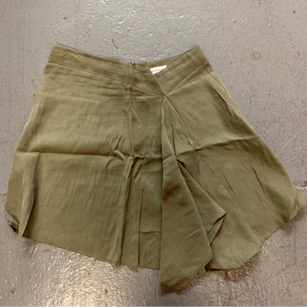 BCBGeneration Olive Green Flowy Mini Skirt